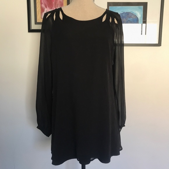 Marciano Dresses & Skirts - Marciano mini black silk dress tunic